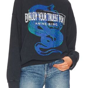 Anine Bing Washed Black Crewneck